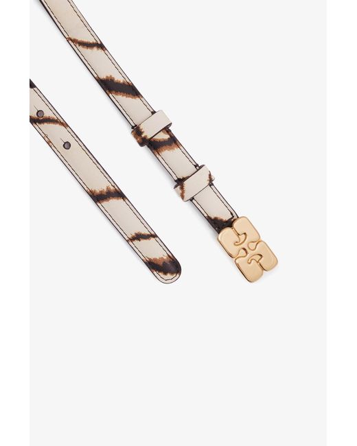 Ganni White Kat Belt Small