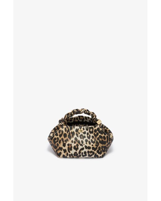 Ganni Brown Leopard Grained Small Bou Bag