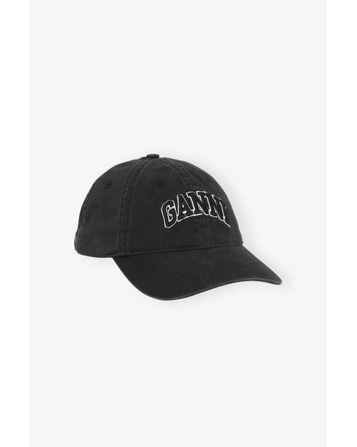Ganni Black Canvas Cap