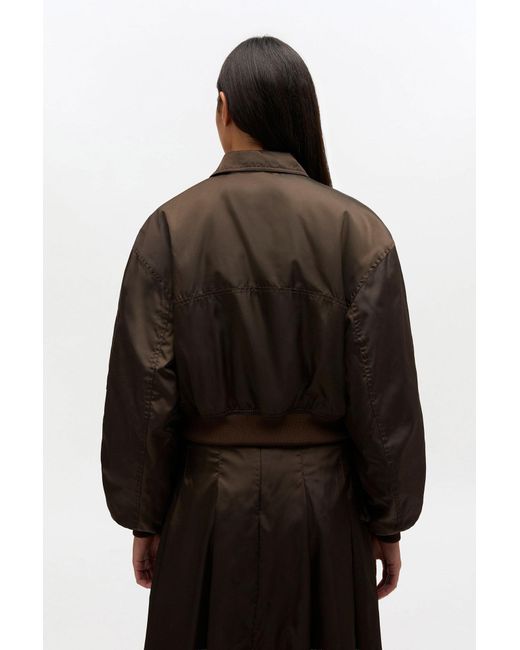 Ganni Black Duchesse Nylon Bomber Jacket