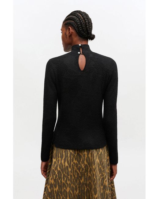 Ganni Black Sheer Turtleneck