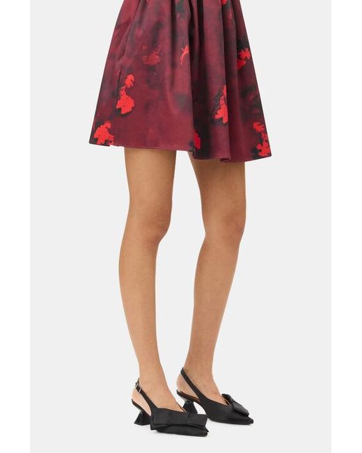 Ganni Red Bow Kitten Heel Pumps