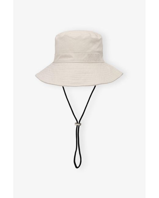 Ganni White Ivory Bucket Hat