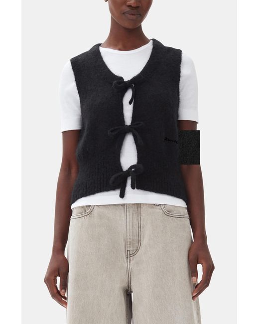 Ganni Blue Tie String Vest