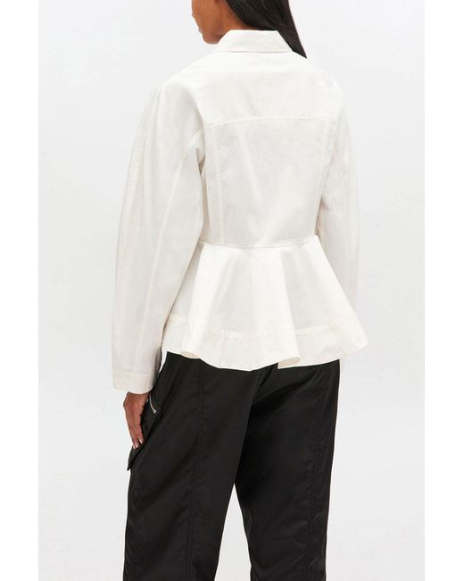 Ganni White Ivory Peplum Shirt