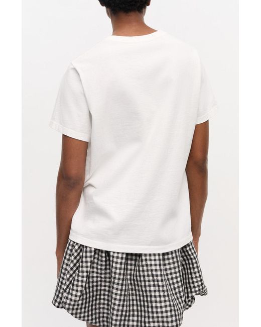 Ganni White Animal Print T-Shirt