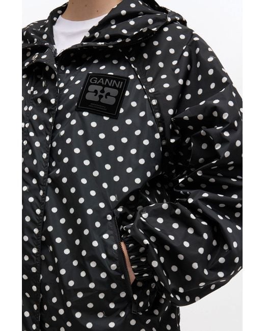 Ganni Black Printed Nylon Jacket
