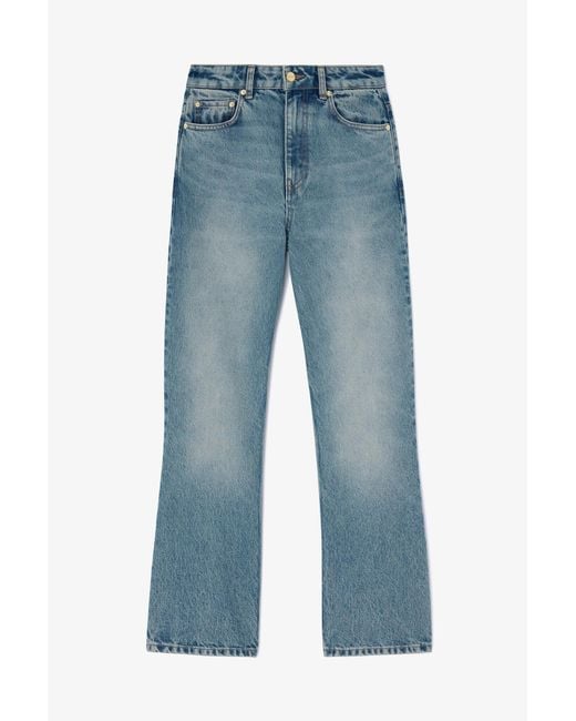 Ganni Blue Betzy Cropped Jeans