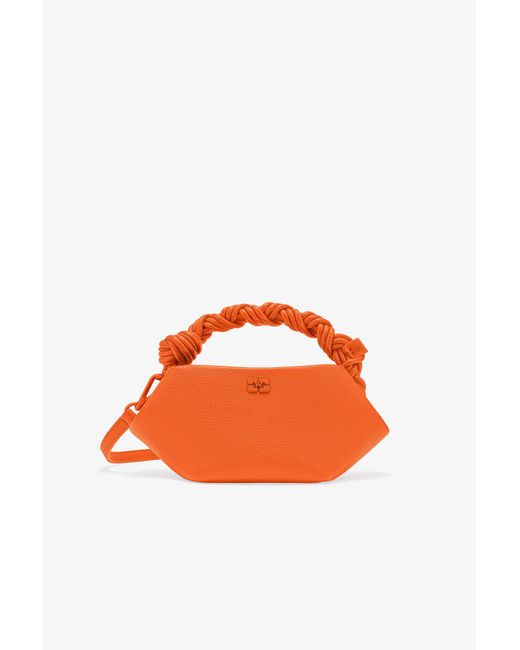 Ganni Orange Grained Mini Bou Bag