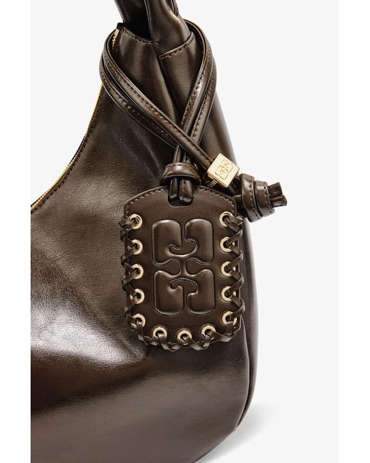 Ganni Green Medium Laces Hobo Bag