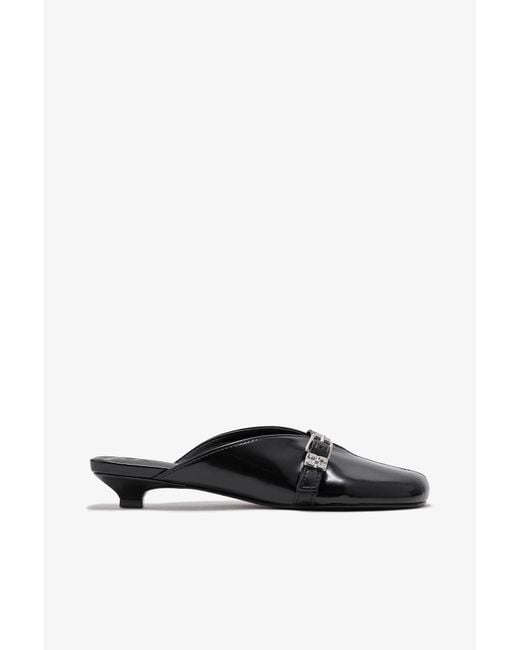 Ganni White Sue Kitten Heel Mules
