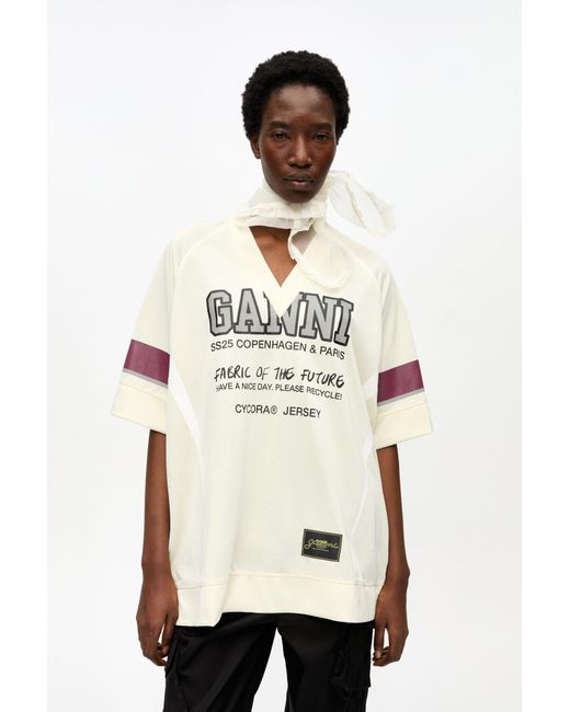 Ganni Natural Ivory League Oversized T-Shirt