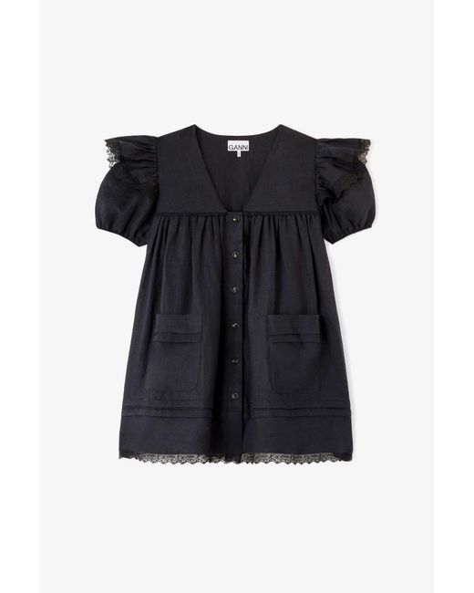 Ganni Black Mini Dress