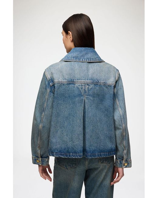 Ganni Blue Rigid Denim Jacket
