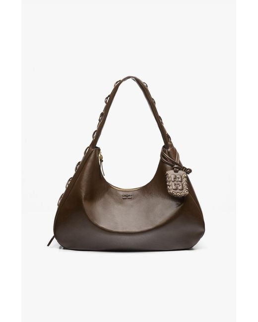 Ganni Green Dark- Oleatex Xxl Hobo Bag