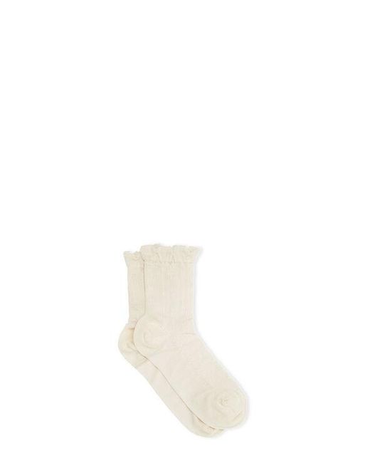 Ganni Multicolor Short Ruffle Socks