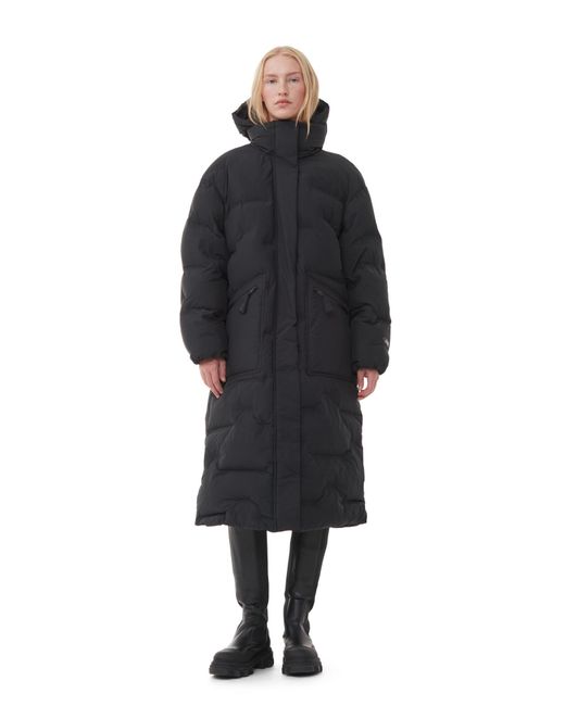 Ganni Black Long Sleeve Oversized Soft Puffer Coat