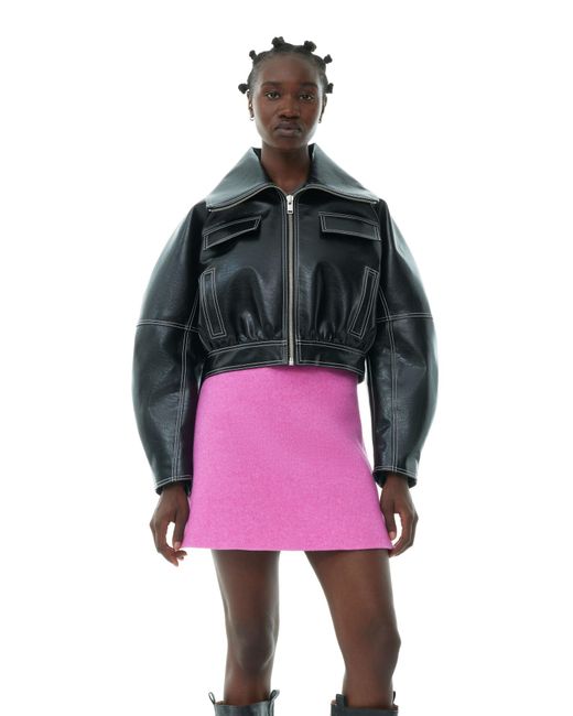 Veste Black Future Oleatex Curved Sleeve Taille 32 Coton/Polyurethane/Polyestere Recyclé Ganni en coloris Pink