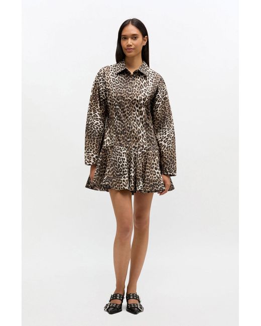 Ganni Multicolor Leopard Shirt Dress