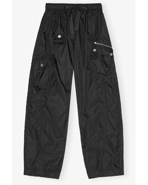 Ganni Blue Nylon Elasticated Trousers