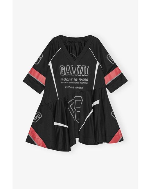 Ganni Black League Oversized Mini Dress