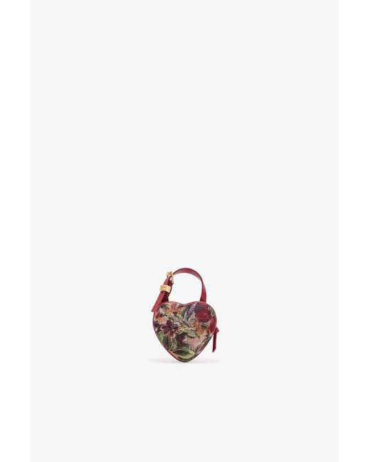 Ganni Multicolor Tapestry Nano Heart Bag