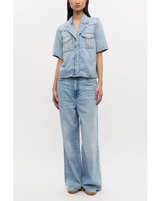 Ganni Blue 08 Denim Raw Edge Sneakers