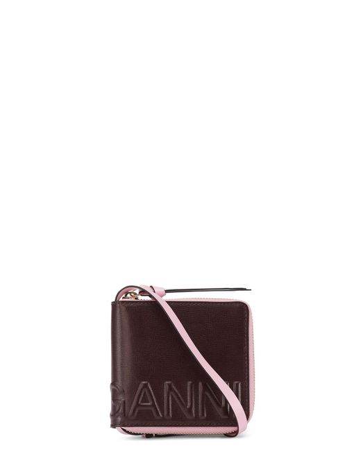 Ganni Purple Necklace Logo Wallet