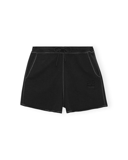 Ganni Black Schwarze Isoli-Shorts mit Kordelzug