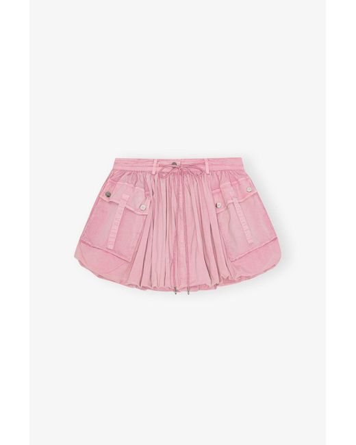 Ganni Pink Washed Mini Bubble Skirt