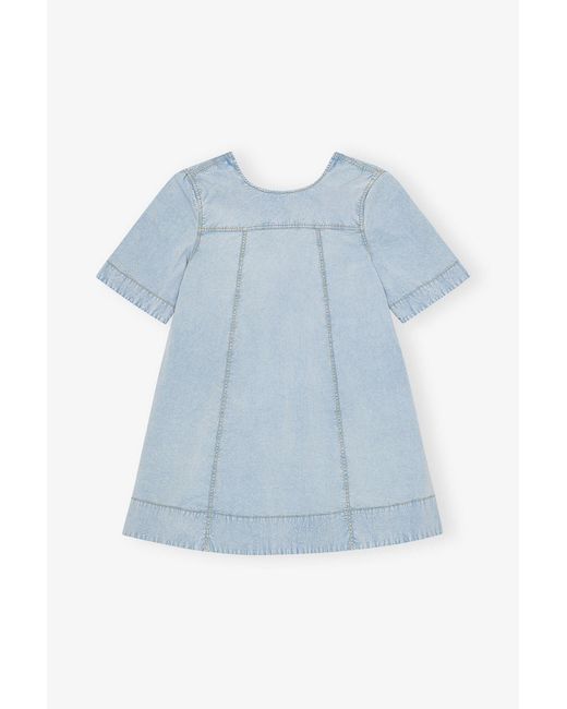 Ganni Blue Light A-Line Mini Denim Dress