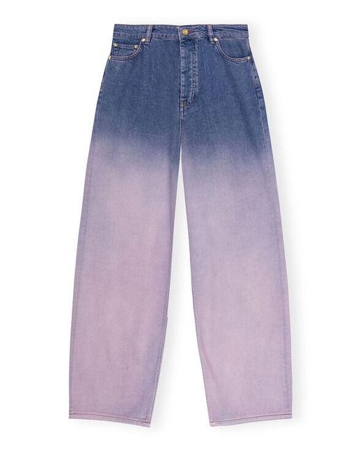 Ganni Blue Purple Future Denim Wide Jeans