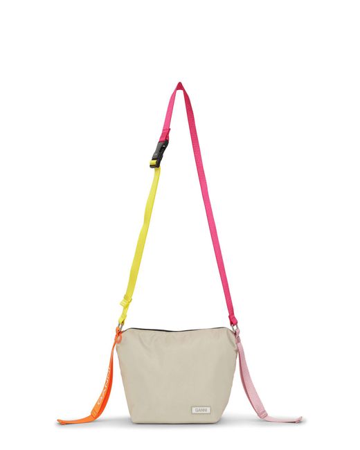 Ganni Natural Recycled Tech Small Hobo