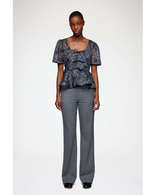 Ganni Blue Peplum Blouse