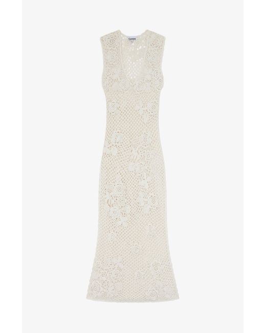 Ganni White Long Dress