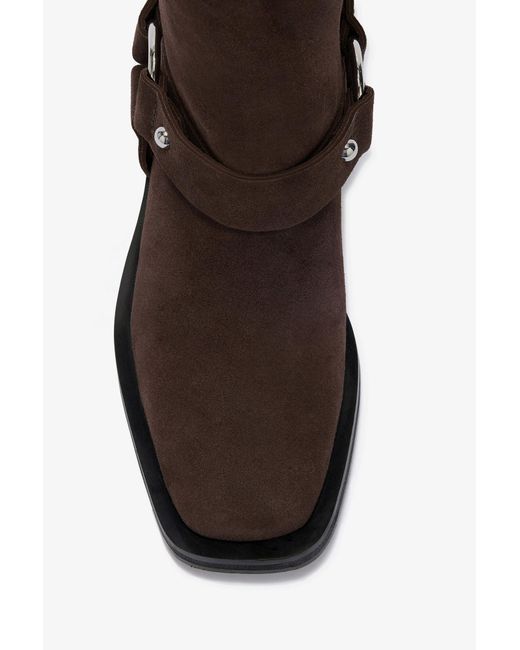 Ganni Brown Mid Shaft Biker Boot