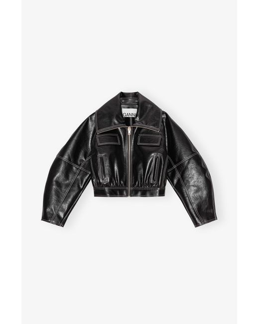 Ganni Black Future Oleatex Curved Sleeve Jacket