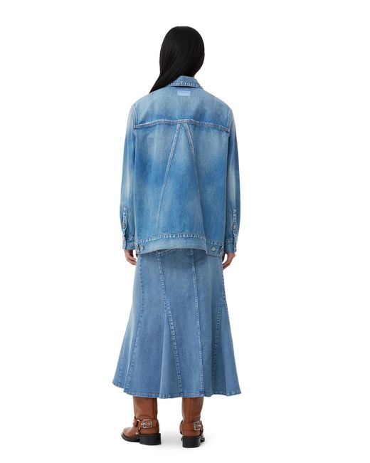 Ganni Blue Tint Oversized Denim Jacke