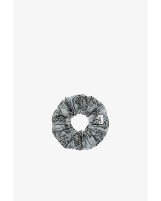 Ganni Multicolor Botanical Jacquard Scrunchie