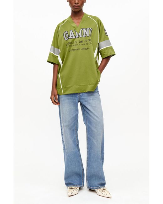 Ganni Green League Oversized T-Shirt