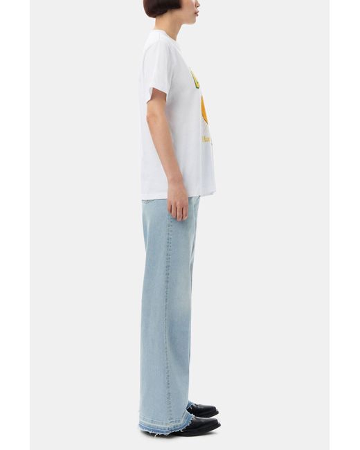 Ganni White Peach Print Organic Cotton T-Shirt
