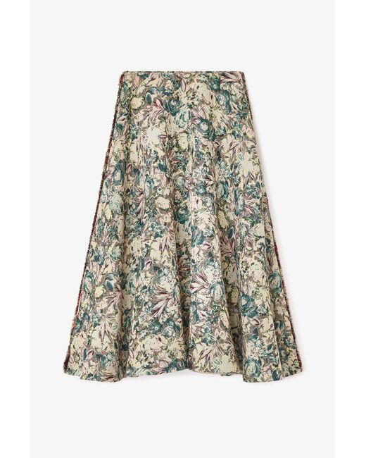 Ganni White Tapestry Long Circle Skirt