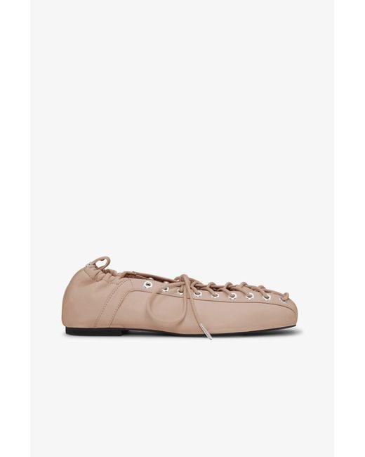 Ganni Multicolor Lace-Up Ballerinas