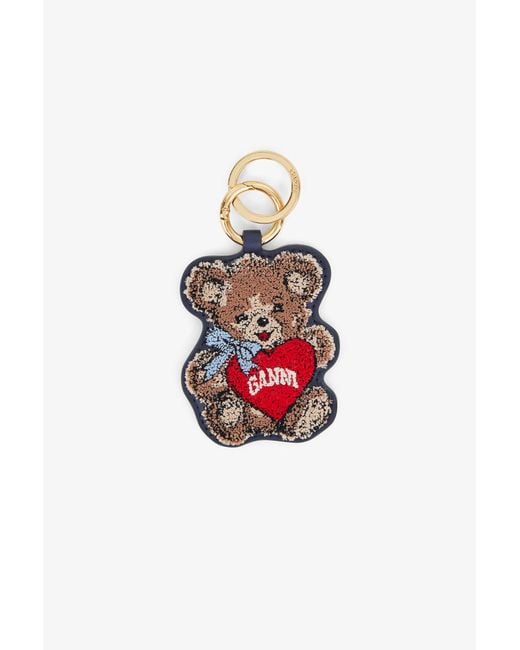 Ganni White Joy Bear Keyring