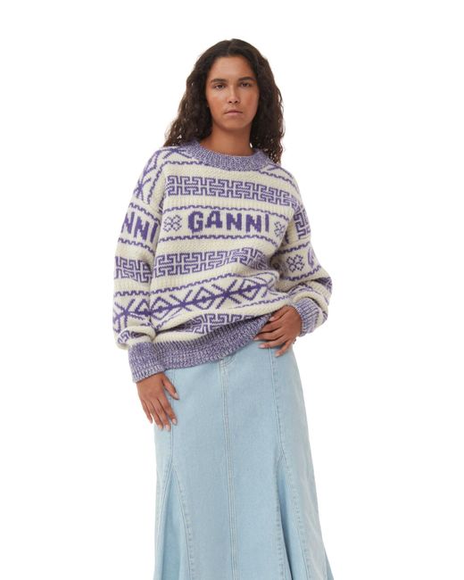 Ganni Wool Pullover Lyst UK