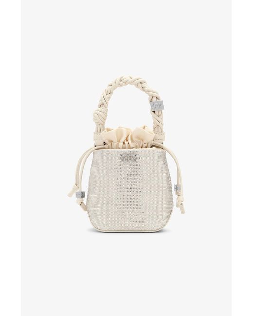 Ganni Blue Ivory Mini Bou Bucket Bag