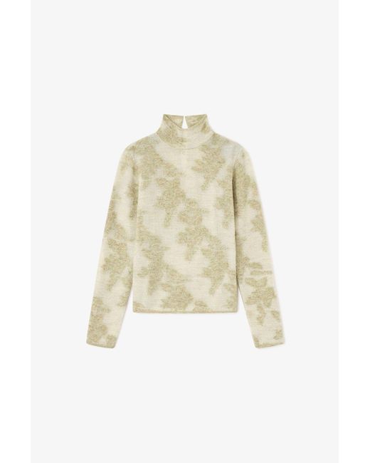 Ganni Natural Sheer Turtleneck