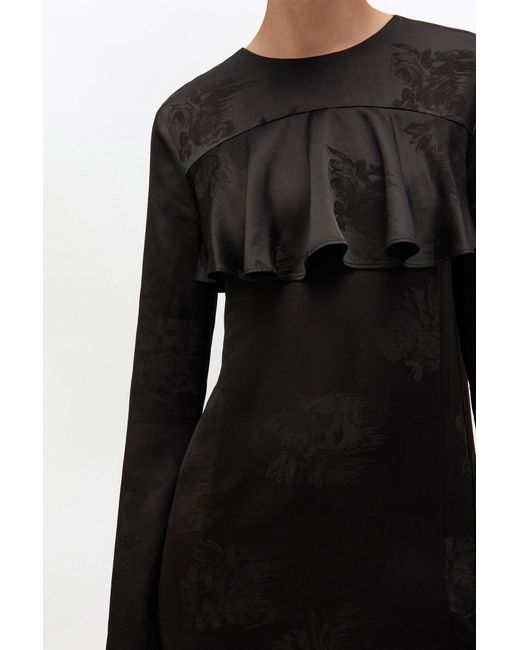 Ganni Black Ruffle Mini Dress