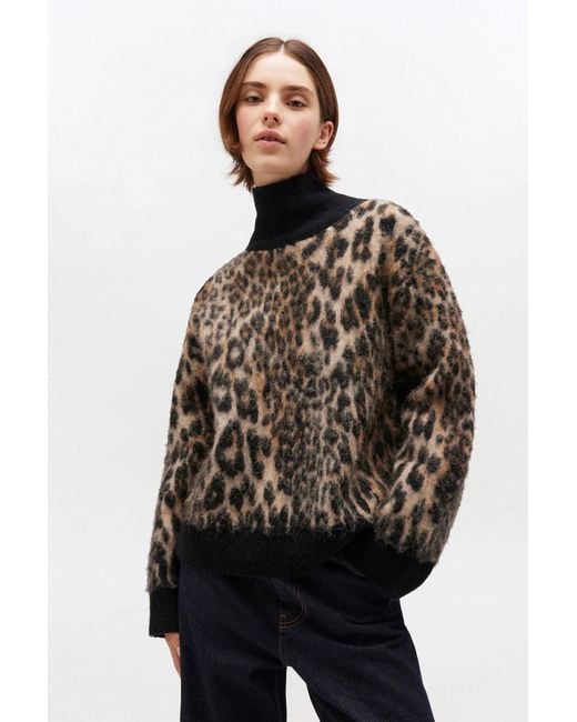 Ganni Multicolor Leopard Open Back Jumper