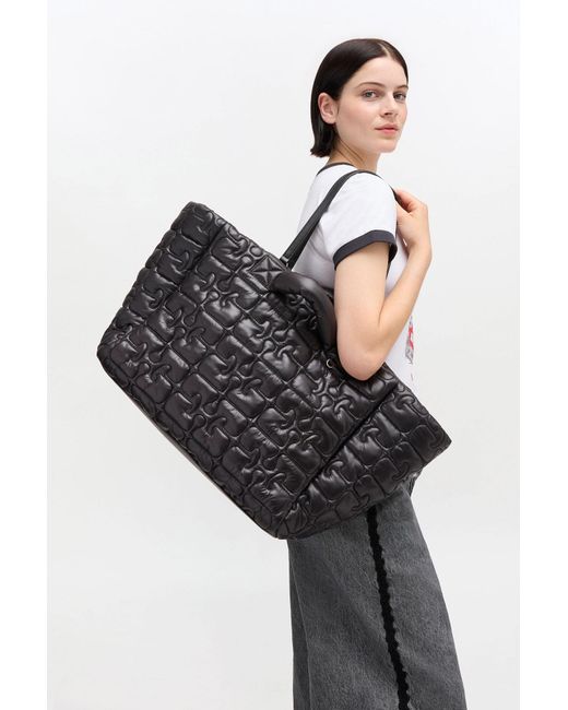 Ganni Black Quilted Re-Tech Xxl Tote